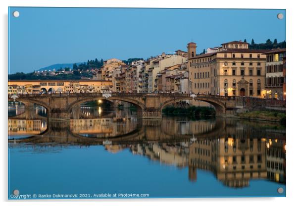 Bridges in Florence Acrylic by Ranko Dokmanovic