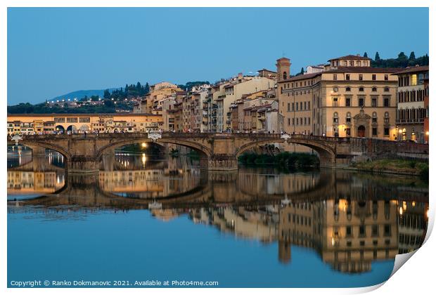 Bridges in Florence Print by Ranko Dokmanovic