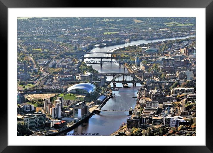 The bridges of the River Tyne. Framed Mounted Print by mick vardy