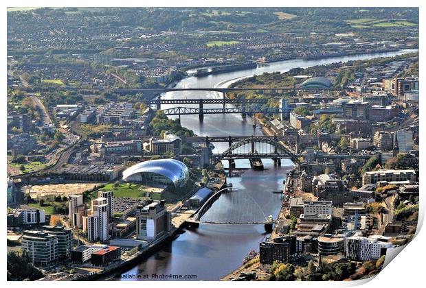The bridges of the River Tyne. Print by mick vardy