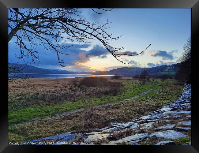 Winter's Splendour on Bala Lake Framed Print by Graham Parry