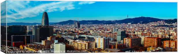Panoramic cityscape of Barcelona, Catalonia, Spain, Europ Canvas Print by Mehul Patel