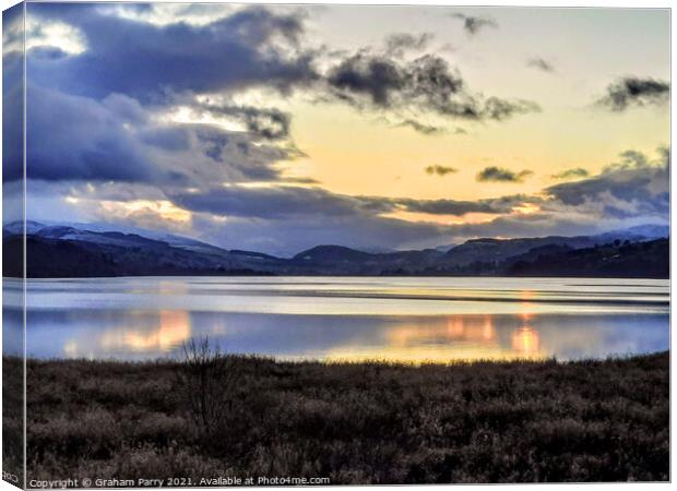 Radiant Twilight over Bala Lake Canvas Print by Graham Parry