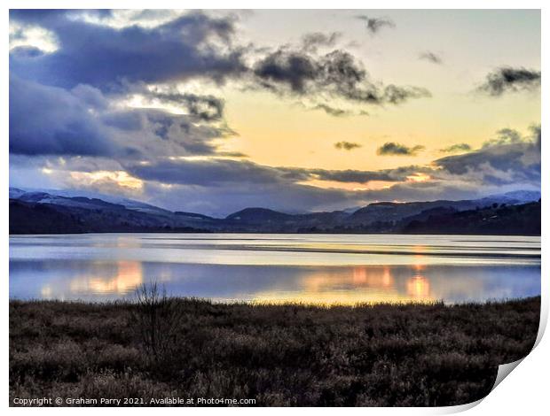 Radiant Twilight over Bala Lake Print by Graham Parry
