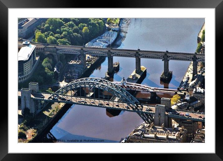 Newcastle Tyne Bridges Framed Mounted Print by mick vardy