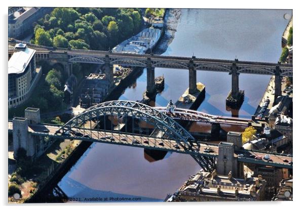 Newcastle Tyne Bridges Acrylic by mick vardy