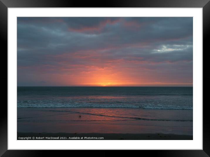 Sunset at Piha - 1 Framed Mounted Print by Robert MacDowall