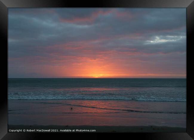 Sunset at Piha - 1 Framed Print by Robert MacDowall