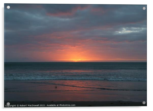 Sunset at Piha - 1 Acrylic by Robert MacDowall