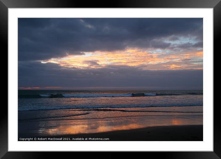 Sunset at Piha - 2 Framed Mounted Print by Robert MacDowall