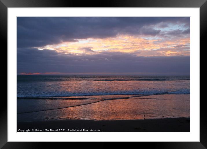 Sunset at Piha - 3 Framed Mounted Print by Robert MacDowall