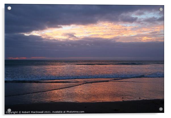 Sunset at Piha - 3 Acrylic by Robert MacDowall
