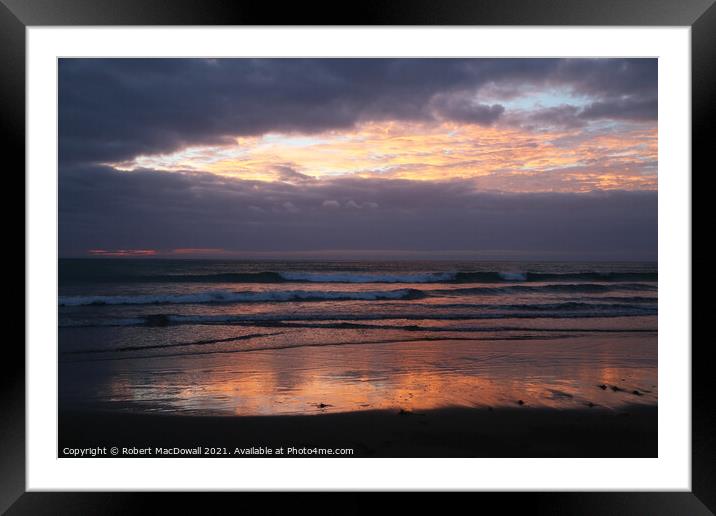 Sunset at Piha - 4 Framed Mounted Print by Robert MacDowall