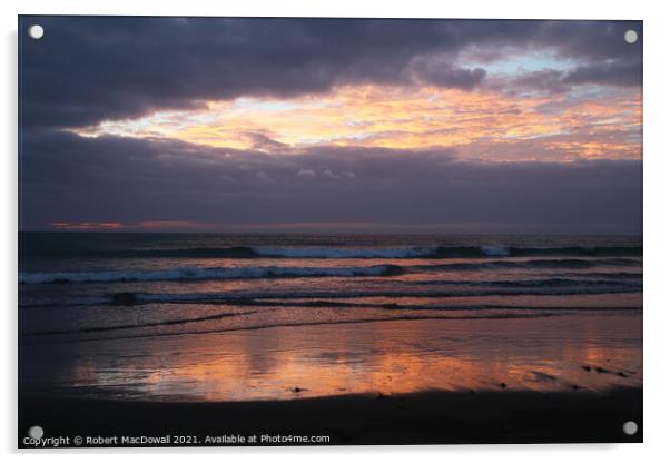 Sunset at Piha - 4 Acrylic by Robert MacDowall