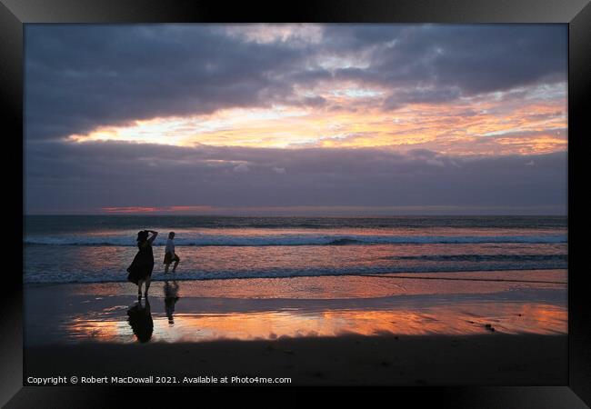 Sunset at Piha - 5 Framed Print by Robert MacDowall