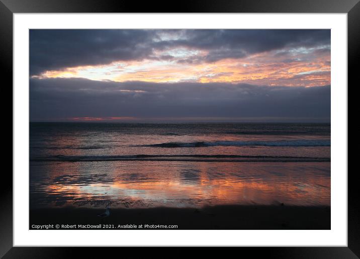 Sunset at Piha - 6 Framed Mounted Print by Robert MacDowall