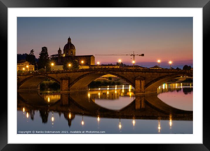 Bridge in Florence Framed Mounted Print by Ranko Dokmanovic