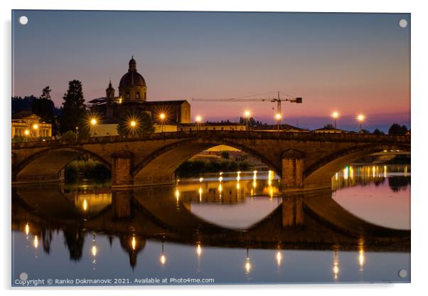 Bridge in Florence Acrylic by Ranko Dokmanovic