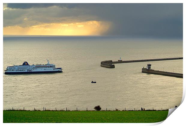 Ferry Approaching England Print by Serena Bowles