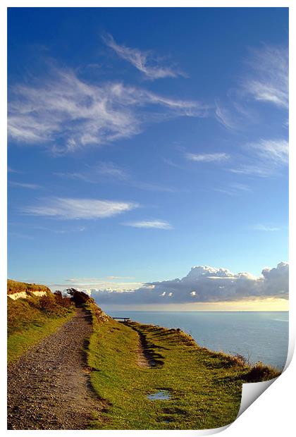 Blue Skies over the White Cliffs of Dover Print by Serena Bowles