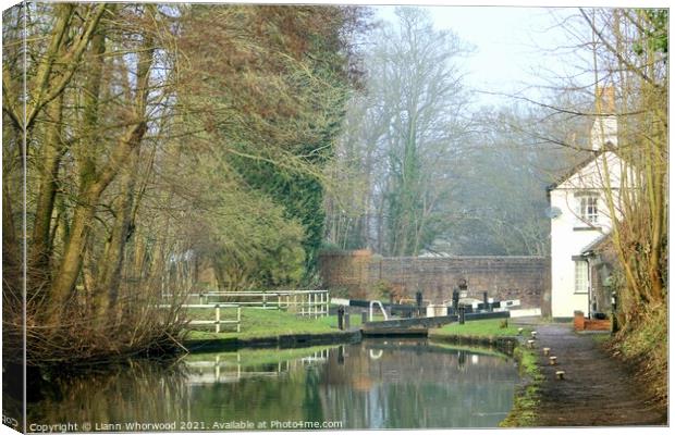 Coventry canal Atherstone  Canvas Print by Liann Whorwood