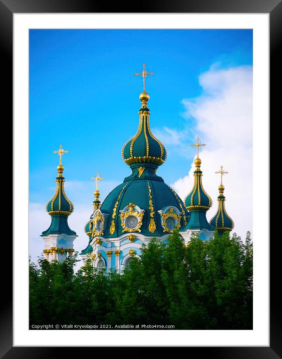 St Andrew's Church, Kyiv Framed Mounted Print by Vitalii Kryvolapov
