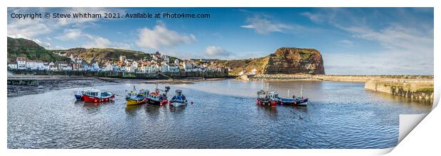 Staithes Harbour Panorama. Print by Steve Whitham