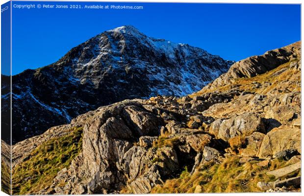 Ascent to Snowdon. Canvas Print by Peter Jones