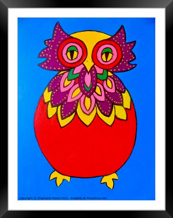 Chubby Owl Framed Mounted Print by Stephanie Moore
