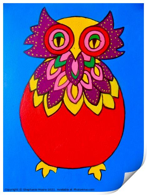 Chubby Owl Print by Stephanie Moore