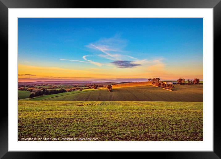 Sunset in Devon. Framed Mounted Print by Ian Stone