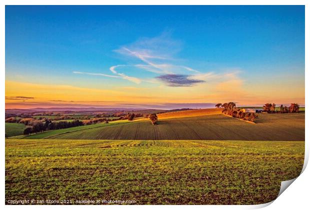 Sunset in Devon. Print by Ian Stone