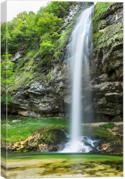 a waterfall  Canvas Print by Sergio Delle Vedove