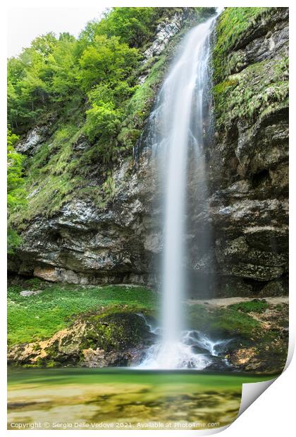 a waterfall  Print by Sergio Delle Vedove