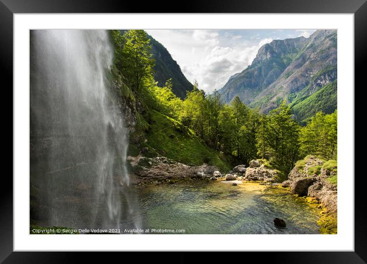 A waterfall Framed Mounted Print by Sergio Delle Vedove