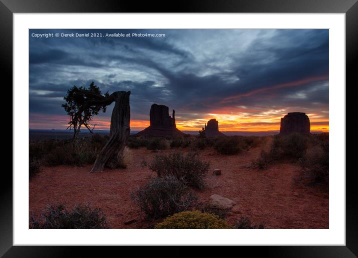 Sunrise at Monument Valley, Utah-Arizona border  Framed Mounted Print by Derek Daniel