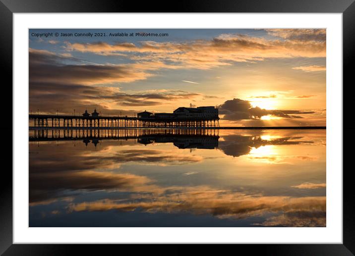 North Pier Sunset. Framed Mounted Print by Jason Connolly