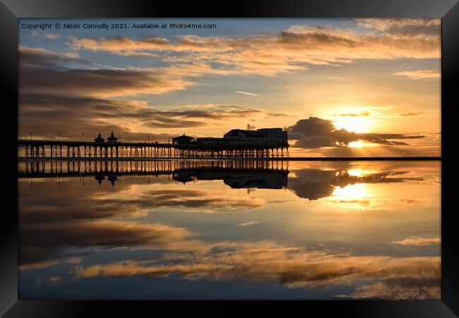 North Pier Sunset. Framed Print by Jason Connolly