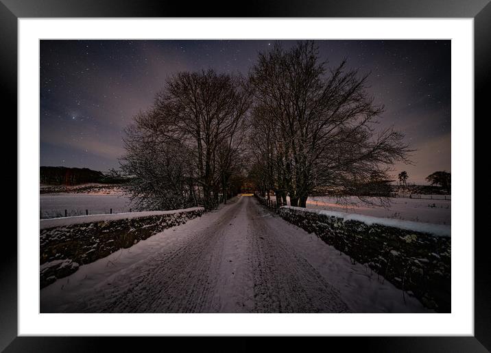 Outdoor road and Stars Framed Mounted Print by Duncan Loraine