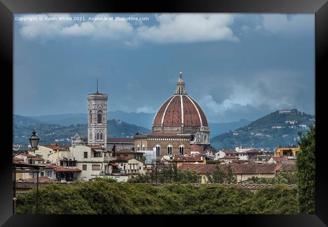 Florence surrounded by countryside Framed Print by Kevin White