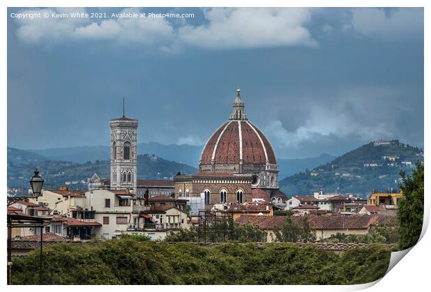 Florence surrounded by countryside Print by Kevin White