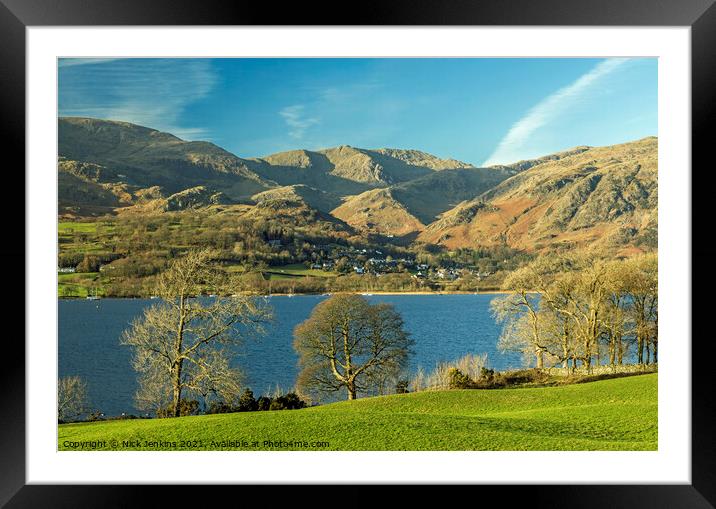 Coniston Fells and Coniston Water Lake District Framed Mounted Print by Nick Jenkins