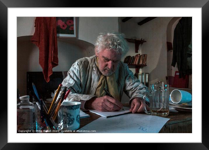 The Writer's Blank Page Framed Mounted Print by Philip Brown