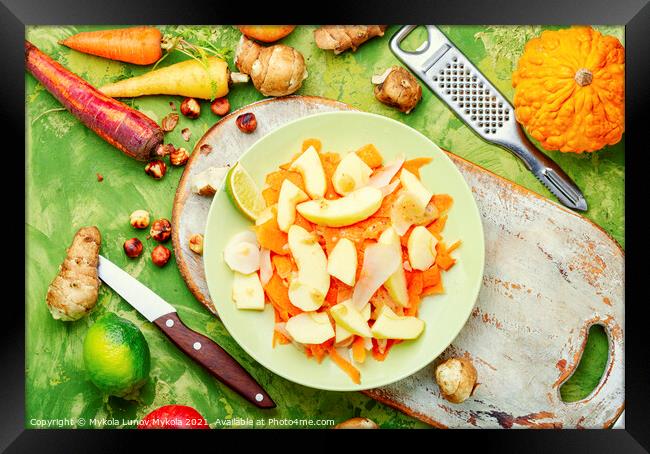 Vitamin salad with vegetables and fruits Framed Print by Mykola Lunov Mykola