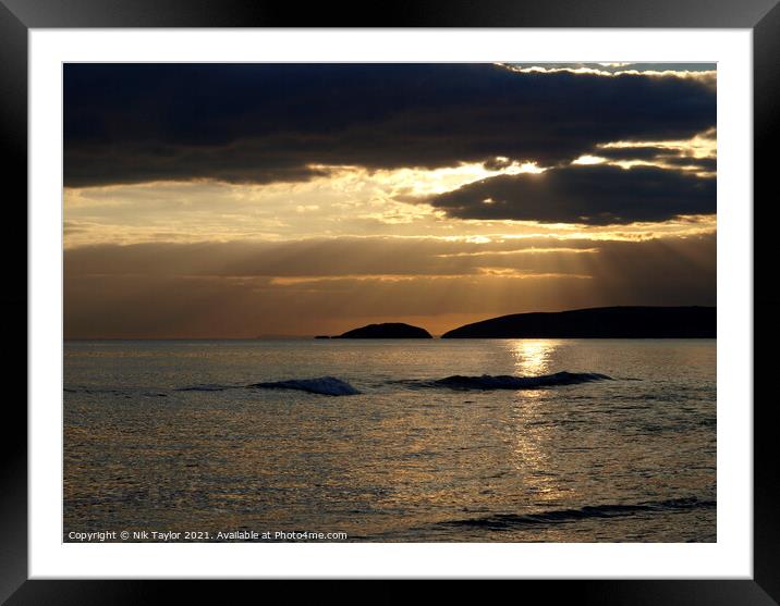Cornish Sunset Framed Mounted Print by Nik Taylor