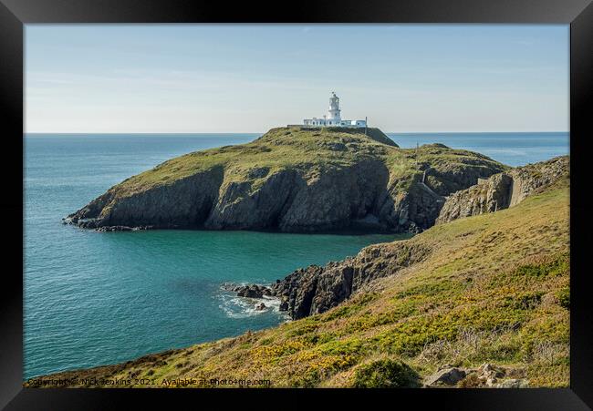 Strumble Head Lighthouse North Pembrokeshire Framed Print by Nick Jenkins