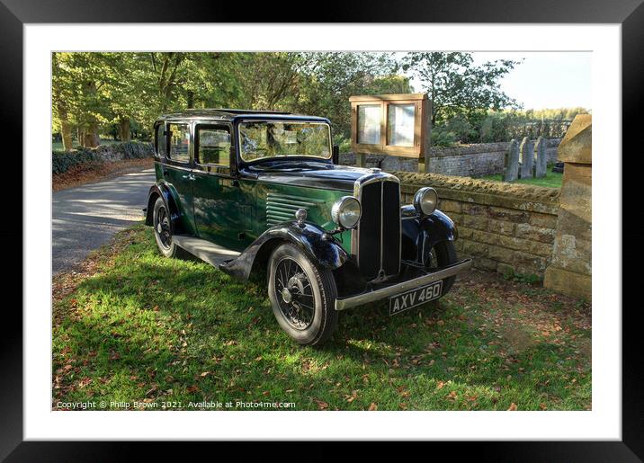 Old Classic Austin 7 Car in the Cotswolds Framed Mounted Print by Philip Brown
