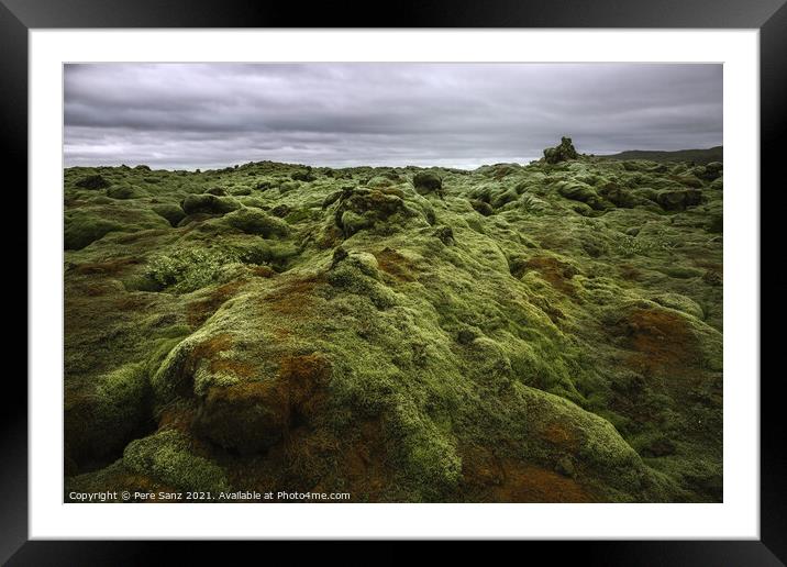 Eldhraun Lava Field in Iceland Framed Mounted Print by Pere Sanz