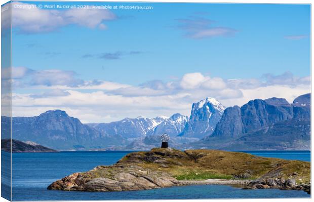 Arctic Circle Monument Norway Canvas Print by Pearl Bucknall