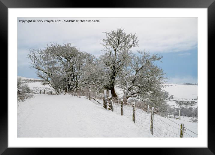 A snow covered field  Framed Mounted Print by Gary Kenyon